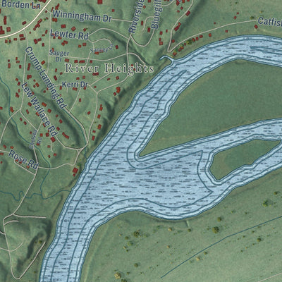 Close-up of the map of Crump, Tennessee print showing street and building detail