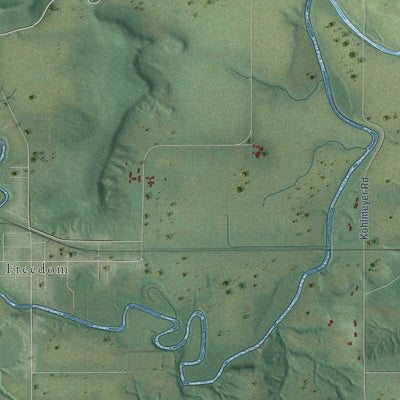 Close-up of the map of Freedom, Sauk County, Wisconsin print showing street and building detail