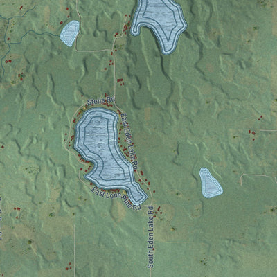 Close-up of the map of Eden, Mason County, Michigan print showing street and building detail