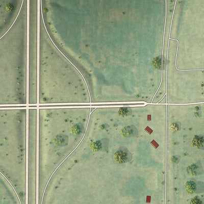 Close-up of the map of White City, Illinois print showing street and building detail