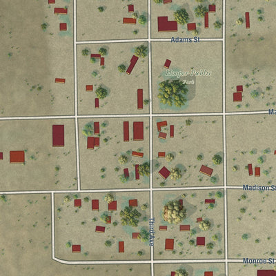 Close-up of the map of Hooper, Colorado print showing street and building detail
