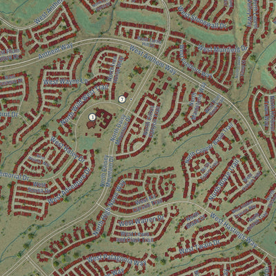Close-up of the map of Anthem, Arizona print showing street and building detail