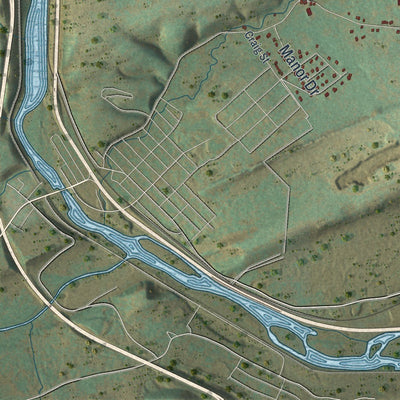 Close-up of the map of Lower Towamensing, Pennsylvania print showing street and building detail