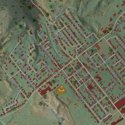 Close-up of the map of West Wyoming, Pennsylvania print showing street and building detail