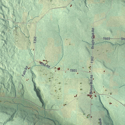 Close-up of the map of Jackson, Venango County, Pennsylvania print showing street and building detail