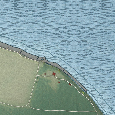 Close-up of the map of Delta, Louisiana print showing street and building detail