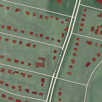 Close-up of the map of Chevy Chase View, Maryland print showing street and building detail