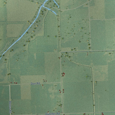 Close-up of the map of Gilford, Michigan print showing street and building detail