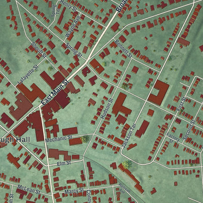 Close-up of the map of the Borough of Freehold, Monmouth County, New Jersey print showing street and building detail