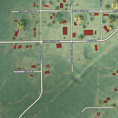 Close-up of the map of McGrath, Minnesota print showing street and building detail