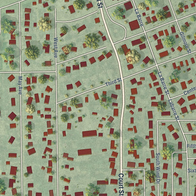 Close-up of the map of Gibbon, Nebraska print showing street and building detail
