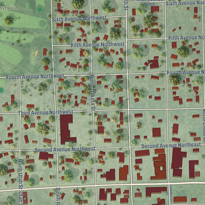 Close-up of the map of Clark, South Dakota print showing street and building detail