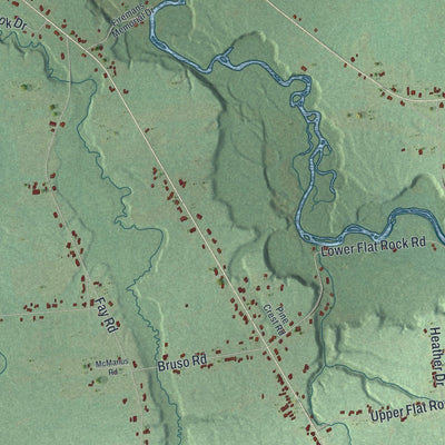 Close-up of the map of Westville, New York print showing street and building detail