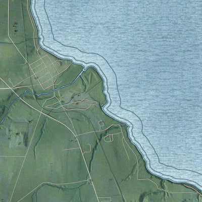 Close-up of the map of Benton, New York print showing street and building detail
