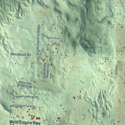 Close-up of the map of Kasson, Michigan print showing street and building detail