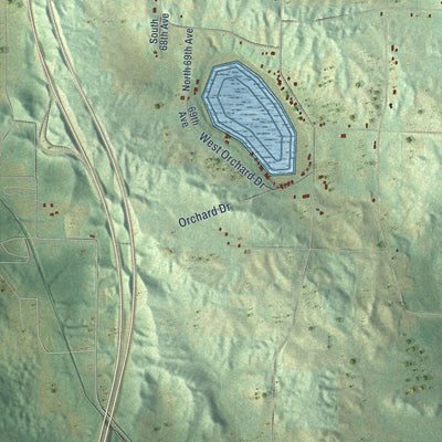 Close-up of the map of Hart, Oceana County, Michigan print showing street and building detail