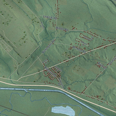 Close-up of the map of Floyd, New York print showing street and building detail