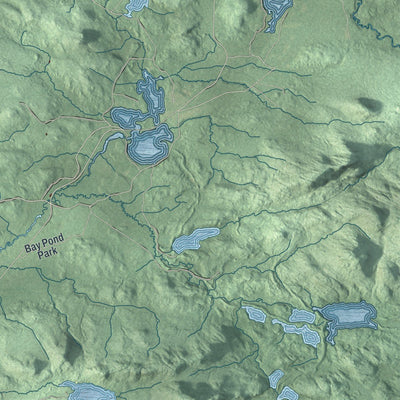 Close-up of the map of Waverly, Franklin County, New York print showing street and building detail