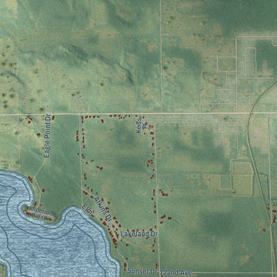 Close-up of the map of Clyde, Allegan County, Michigan print showing street and building detail