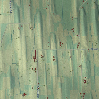 Close-up of the map of Lebanon, Dodge County, Wisconsin print showing street and building detail