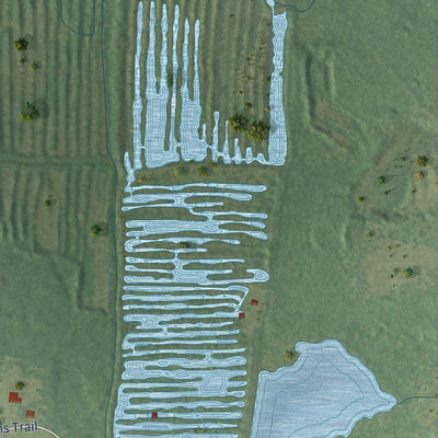 Close-up of the map of Sibley, Louisiana print showing street and building detail