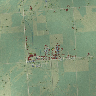 Close-up of the map of Dwight, Michigan print showing street and building detail