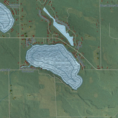 Close-up of the map of Douglass, Michigan print showing street and building detail