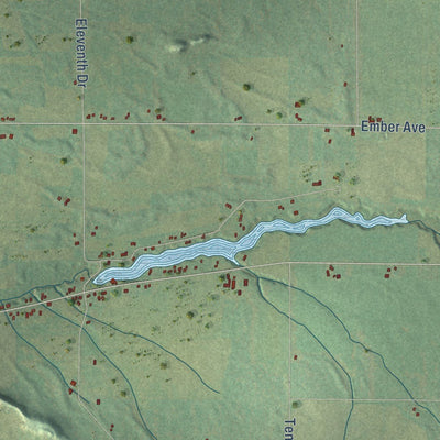 Close-up of the map of Easton, Adams County, Wisconsin print showing street and building detail