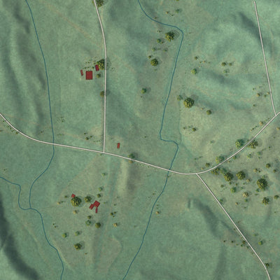 Close-up of the map of Gu-Win, Alabama print showing street and building detail