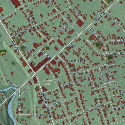Close-up of the map of the Village of Westfield, New York print showing street and building detail