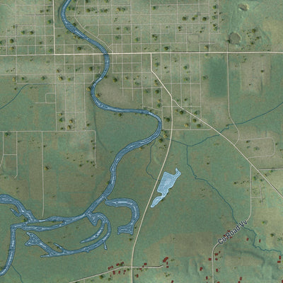 Close-up of the map of the Town of Berlin, Green Lake County, Wisconsin print showing street and building detail