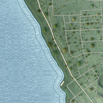 Close-up of the map of Big Stone City, South Dakota print showing street and building detail