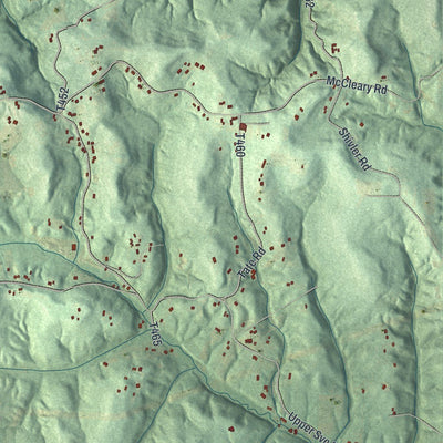 Close-up of the map of Greene, Beaver County, Pennsylvania print showing street and building detail
