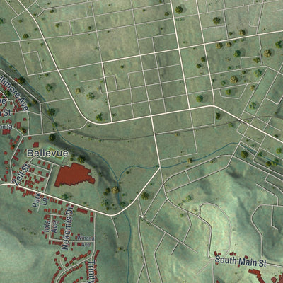 Close-up of the map of North Franklin, Pennsylvania print showing street and building detail