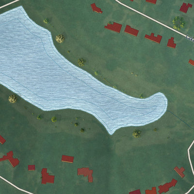 Close-up of the map of Lake Aluma, Oklahoma print showing street and building detail