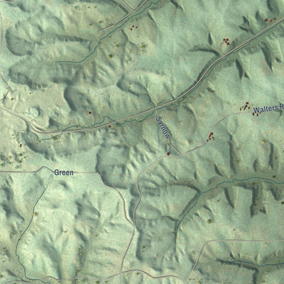 Close-up of the map of Lindina, Wisconsin print showing street and building detail