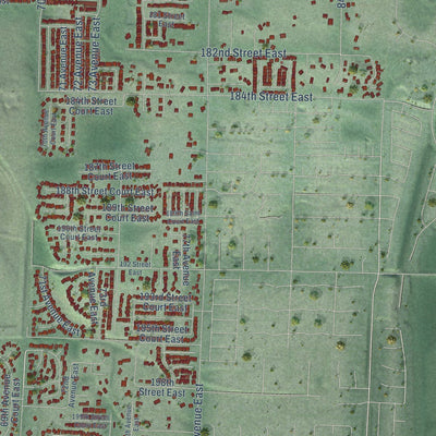 Close-up of the map of Frederickson, Washington print showing street and building detail