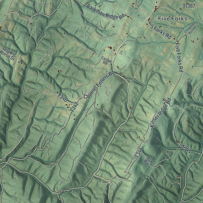 Close-up of the map of Monroe, Bedford County, Pennsylvania print showing street and building detail