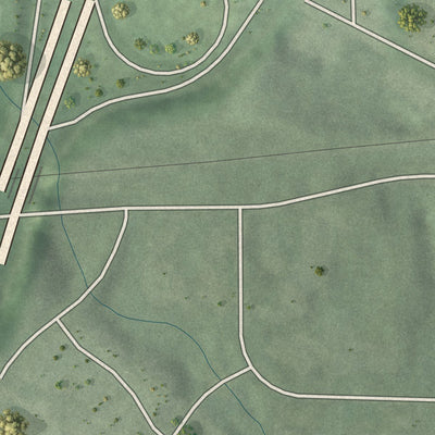 Close-up of the map of Ivan Hill, Georgia print showing street and building detail
