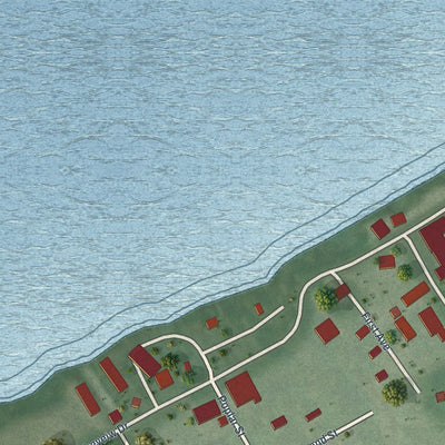 Close-up of the map of Samburg, Tennessee print showing street and building detail