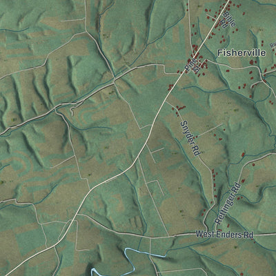 Close-up of the map of Jackson, Dauphin County, Pennsylvania print showing street and building detail