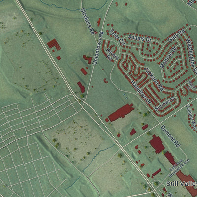 Close-up of the map of Greenwich, Warren County, New Jersey print showing street and building detail