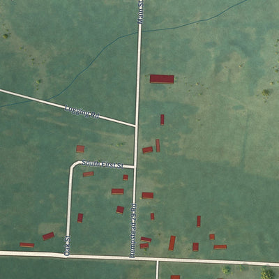 Close-up of the map of McCaskill, Arkansas print showing street and building detail