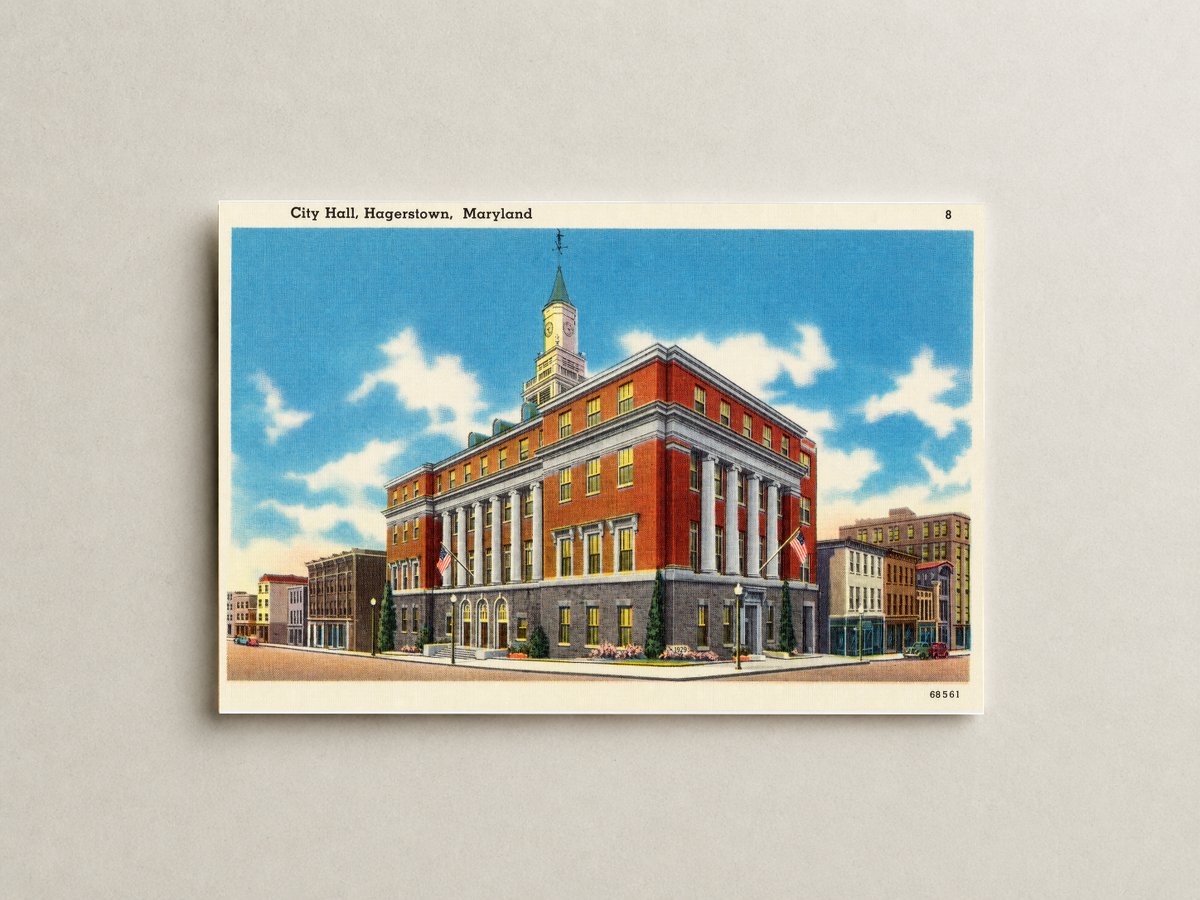 City Hall, Hagerstown, Maryland — Vintage Maryland Postcard