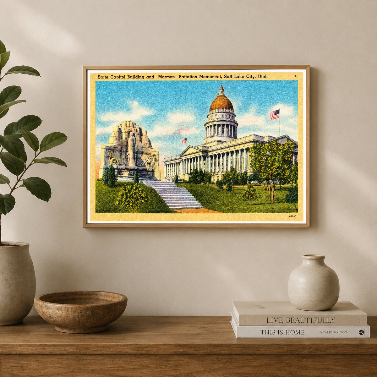 Salt Lake City, UT: State Capitol Building and Mormon Battalion Monument