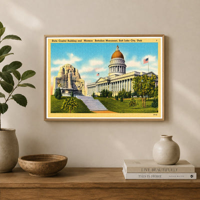 Salt Lake City, UT: State Capitol Building and Mormon Battalion Monument
