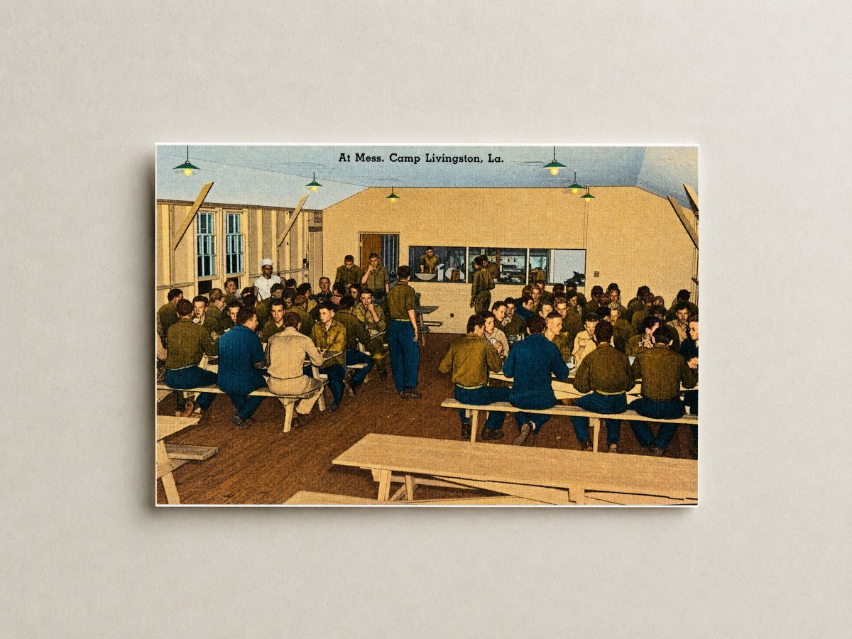 Pineville, LA: At mess, Camp Livingston