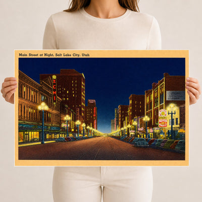 Salt Lake City, UT: Main Street at night, Slat Lake City