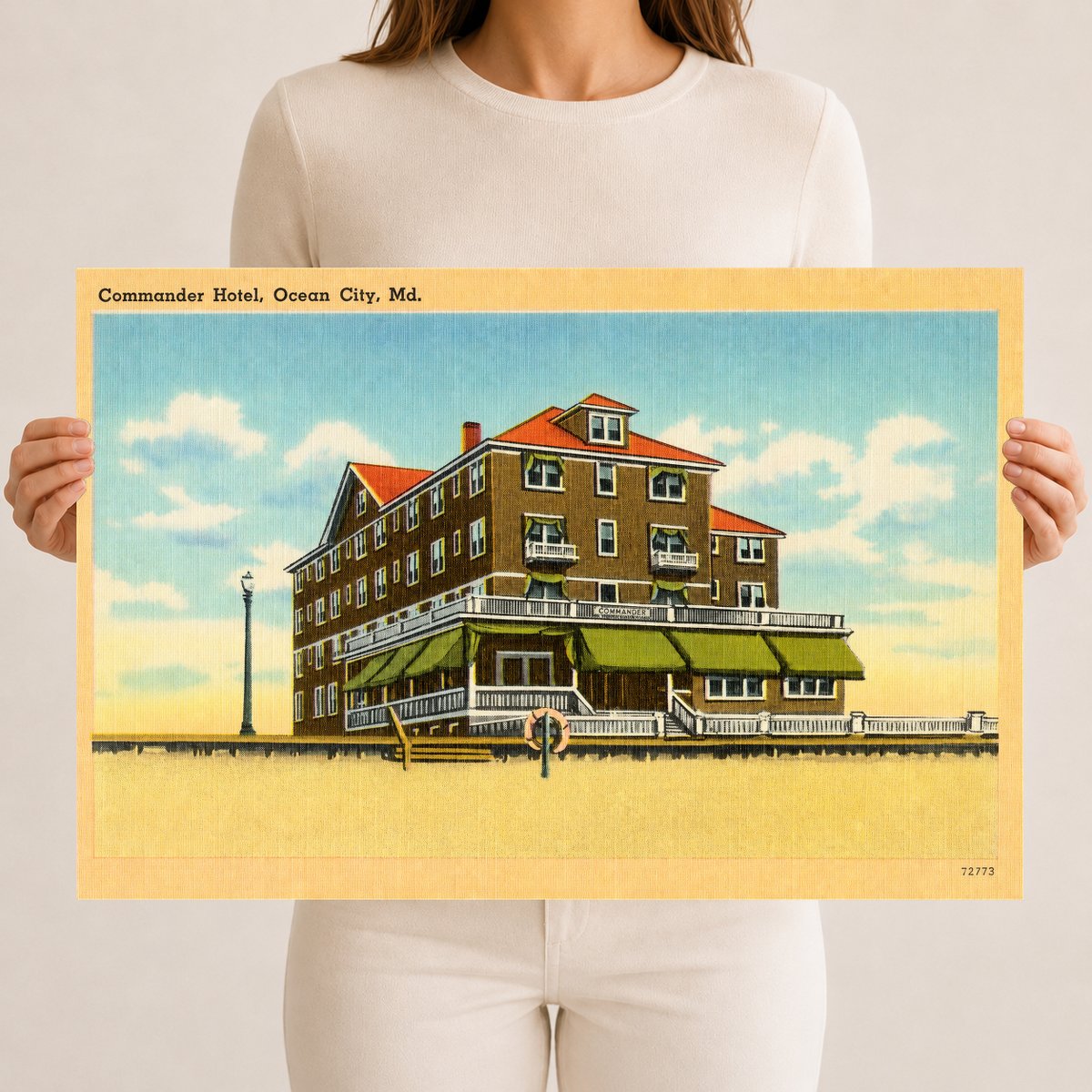 Commander Hotel, Ocean City, MD — Vintage Maryland Postcard