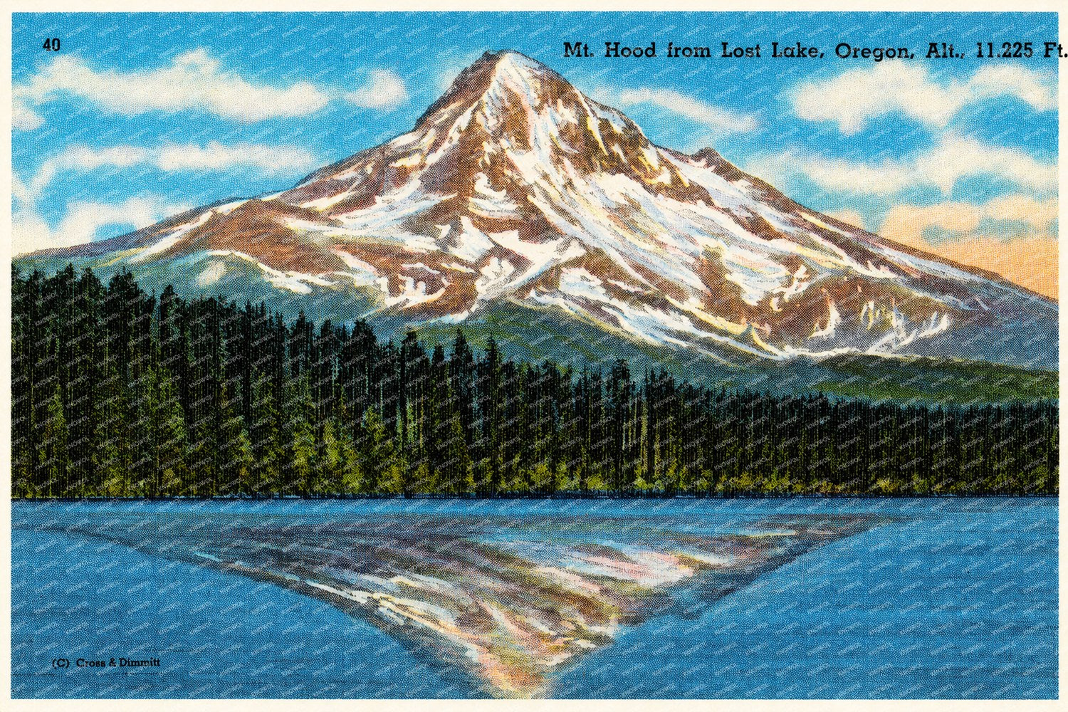 Hood, Mount, OR: Mt. Hood from Lost Lake, Oregon, alt., 11,225 ft.